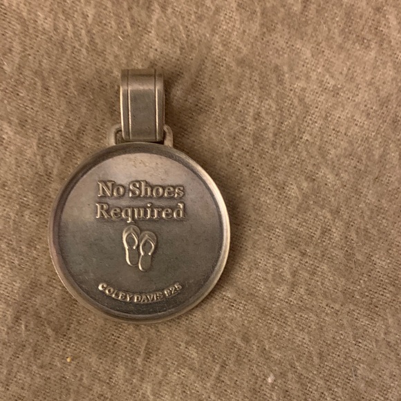 Silver and Mint Palm Tree Pendant - Picture 3 of 3